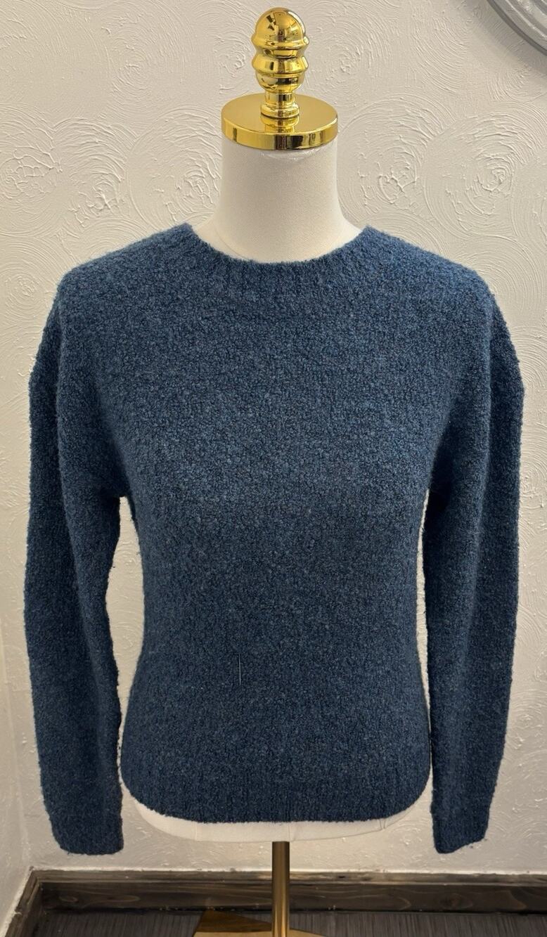 Everlane Teddy Crew Neck Sweater Blue Lagoon Women’s Size XS Wool Blend